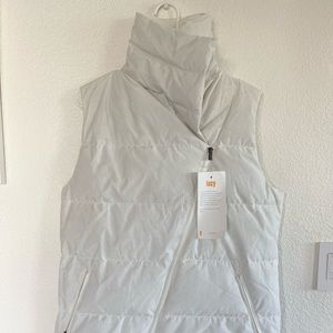 White Hatha Puffer Vest by Lucy